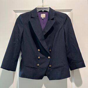 Urban Outfitters Women's Navy Blue 3/4 Sleeve Blazer in Size 0